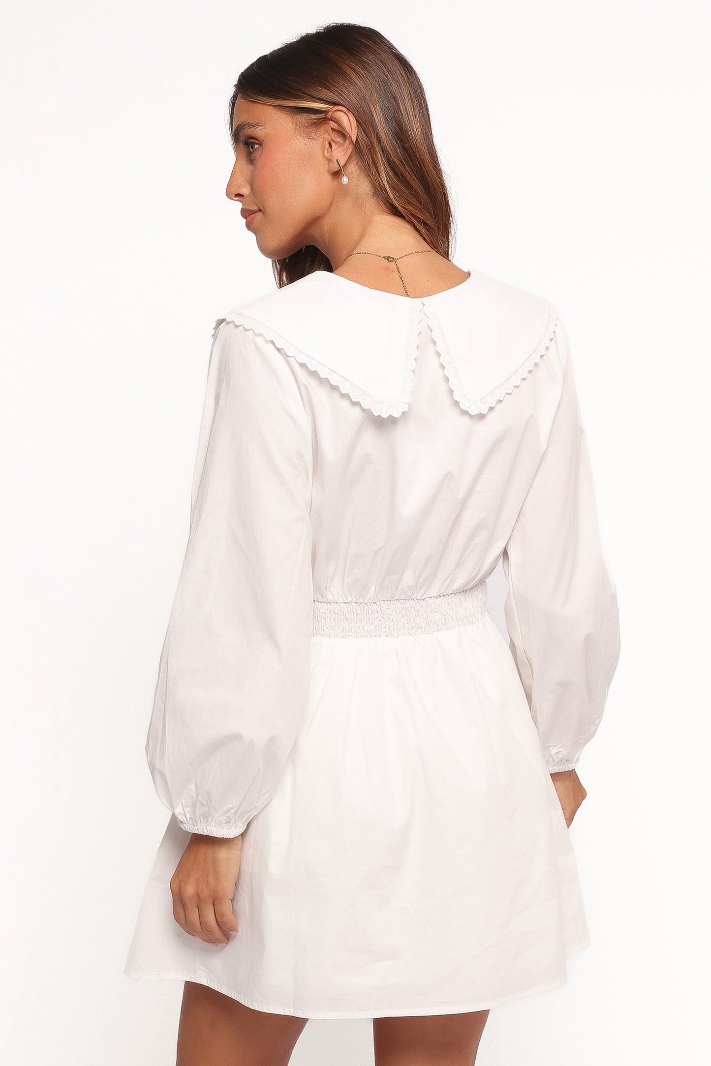 Nerida Long Sleeve Mini Dress - White