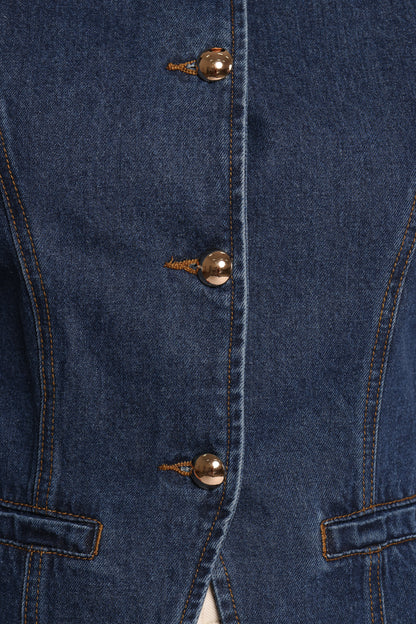 Nessa Denim Vest - Blue