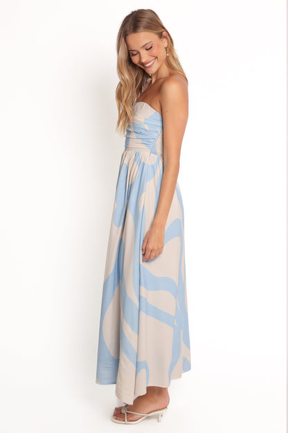 Nesta Maxi Dress - Blue Cream