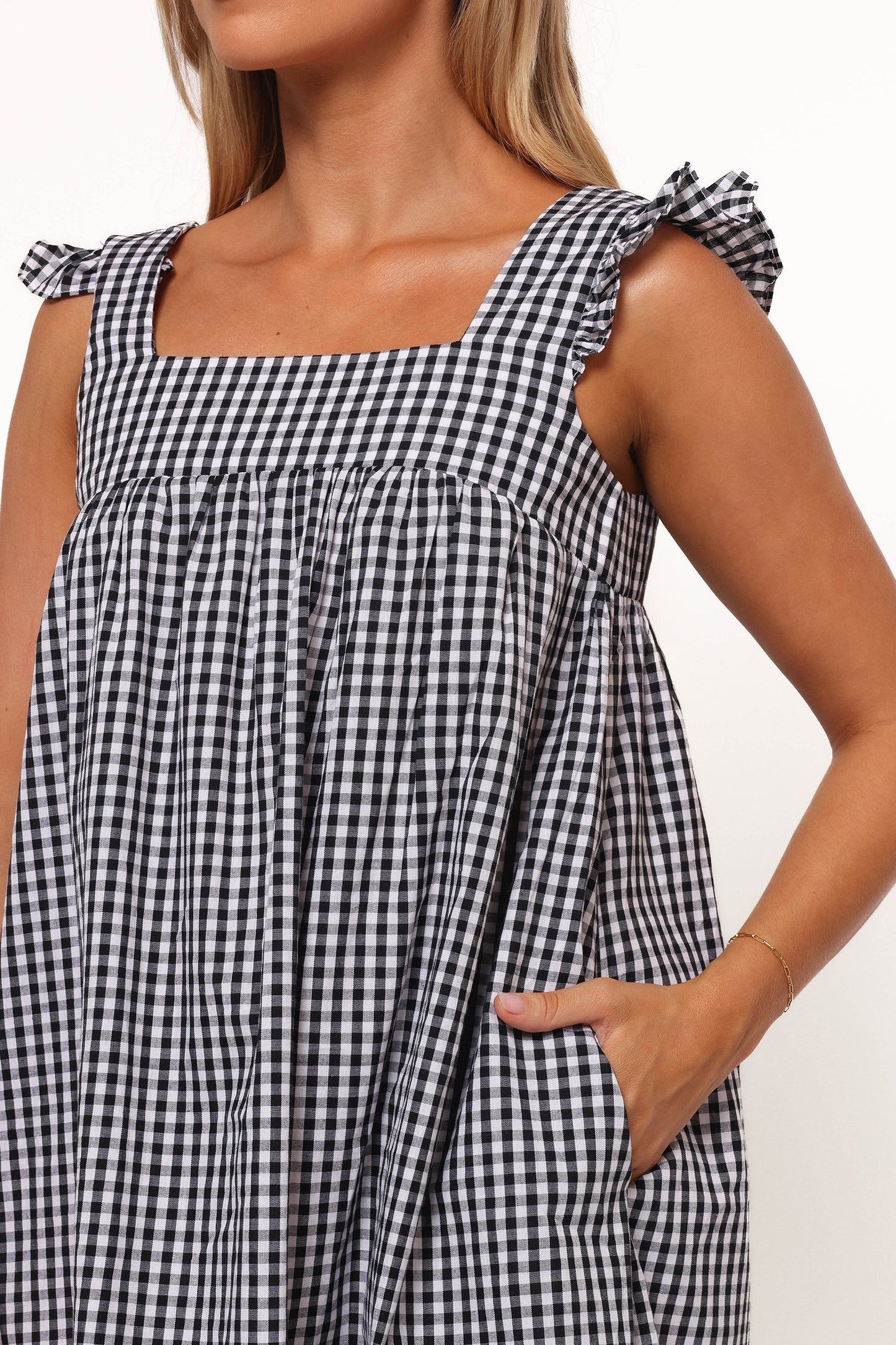 Nola Mini Dress - Black Gingham