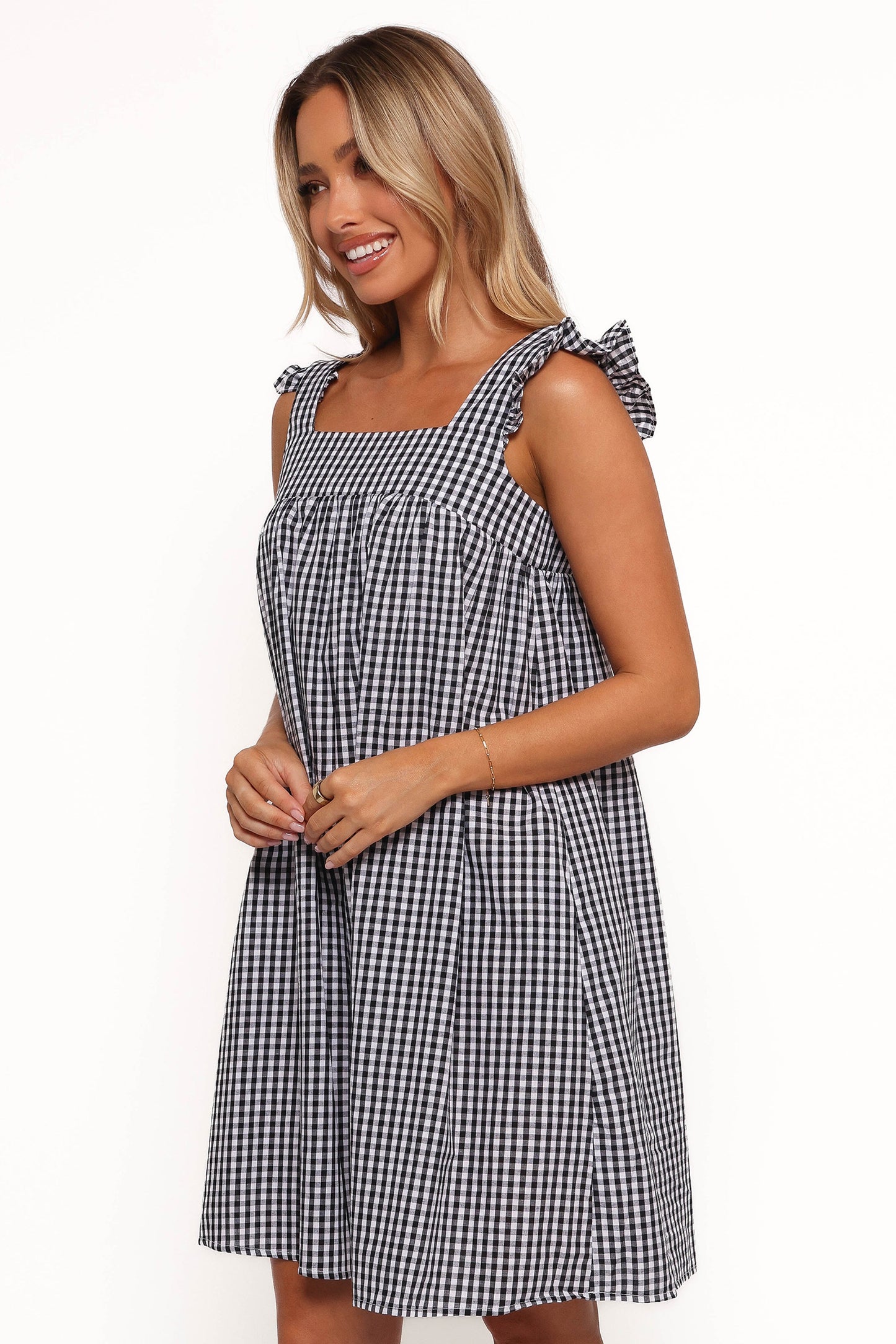 Nola Mini Dress - Black Gingham
