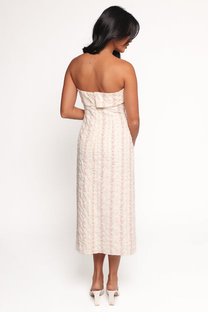 Norma Strapless Midi Dress - Pink Floral