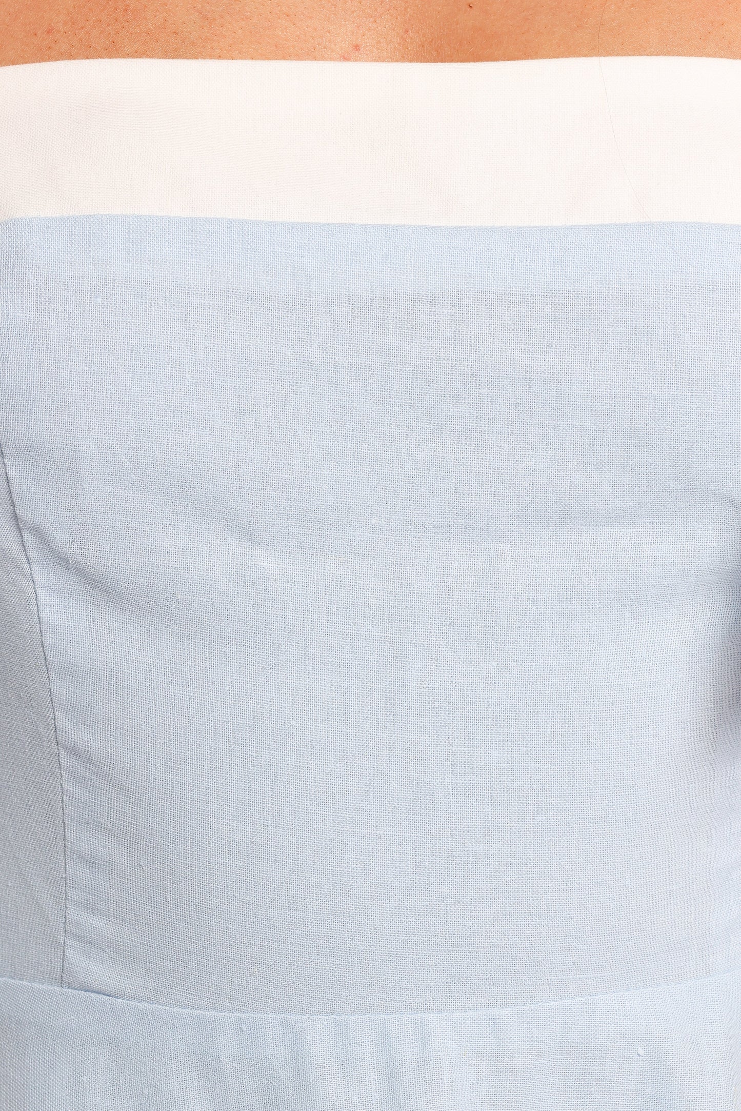 Olinda Midi Dress - Pale Blue/White