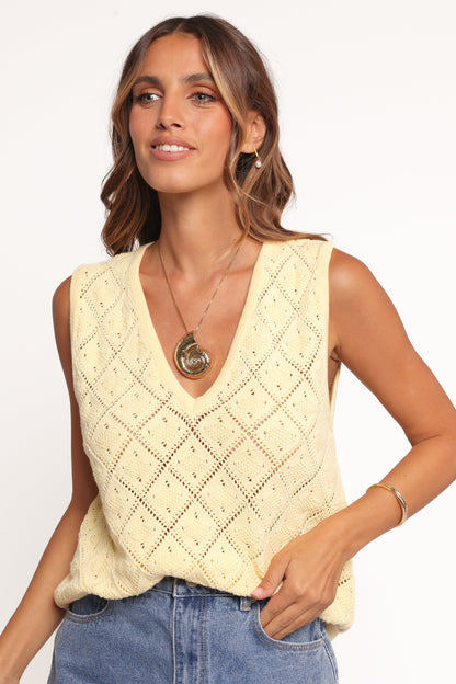 Palma Knit Top - Butter Yellow