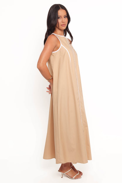 Peppa Maxi Dress - Beige/White