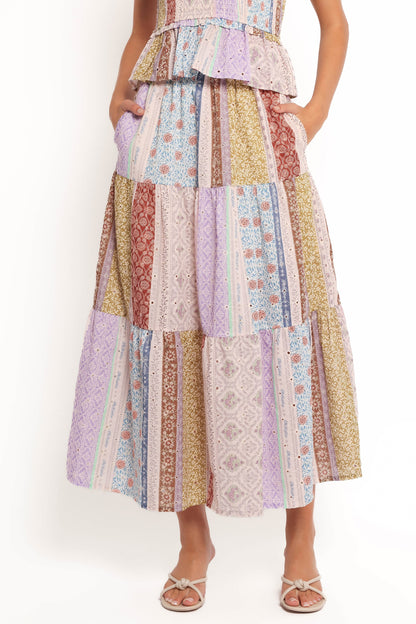 Petai Patchwork Maxi Skirt - Botanic Multi