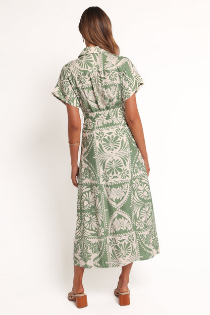 Preston Midi Dress - Green Floral