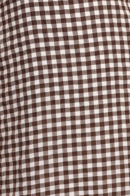 Queenie Midi Dress - Brown Gingham
