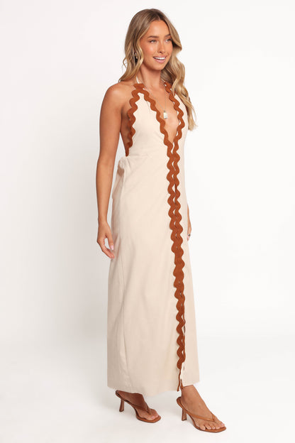 Quinley Maxi Dress - Brown/Cream