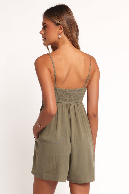 Quinley Romper - Olive