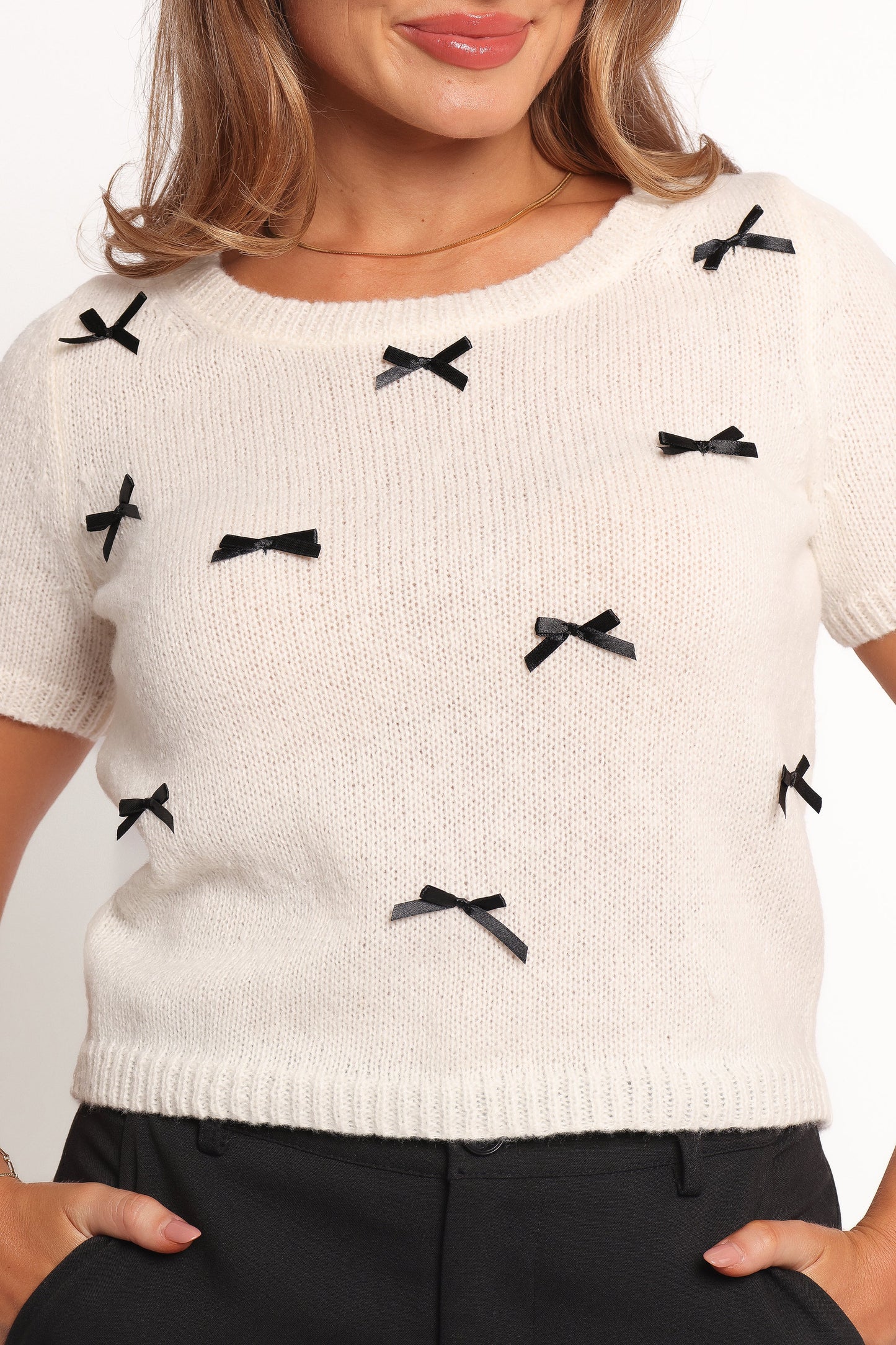 Rachel Knit Top - Cream Black