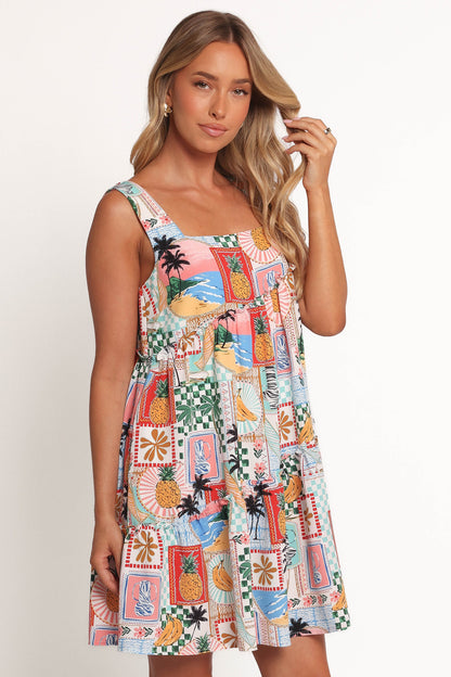 Rafaela Mini Dress - Off White Multi