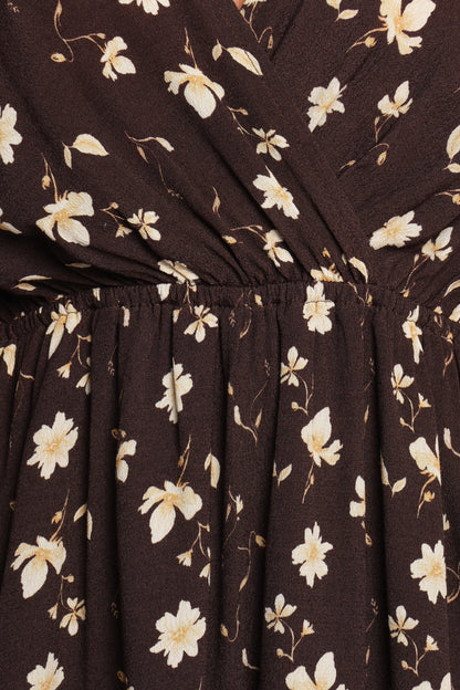 Raschelle Romper - Brown Ditsy