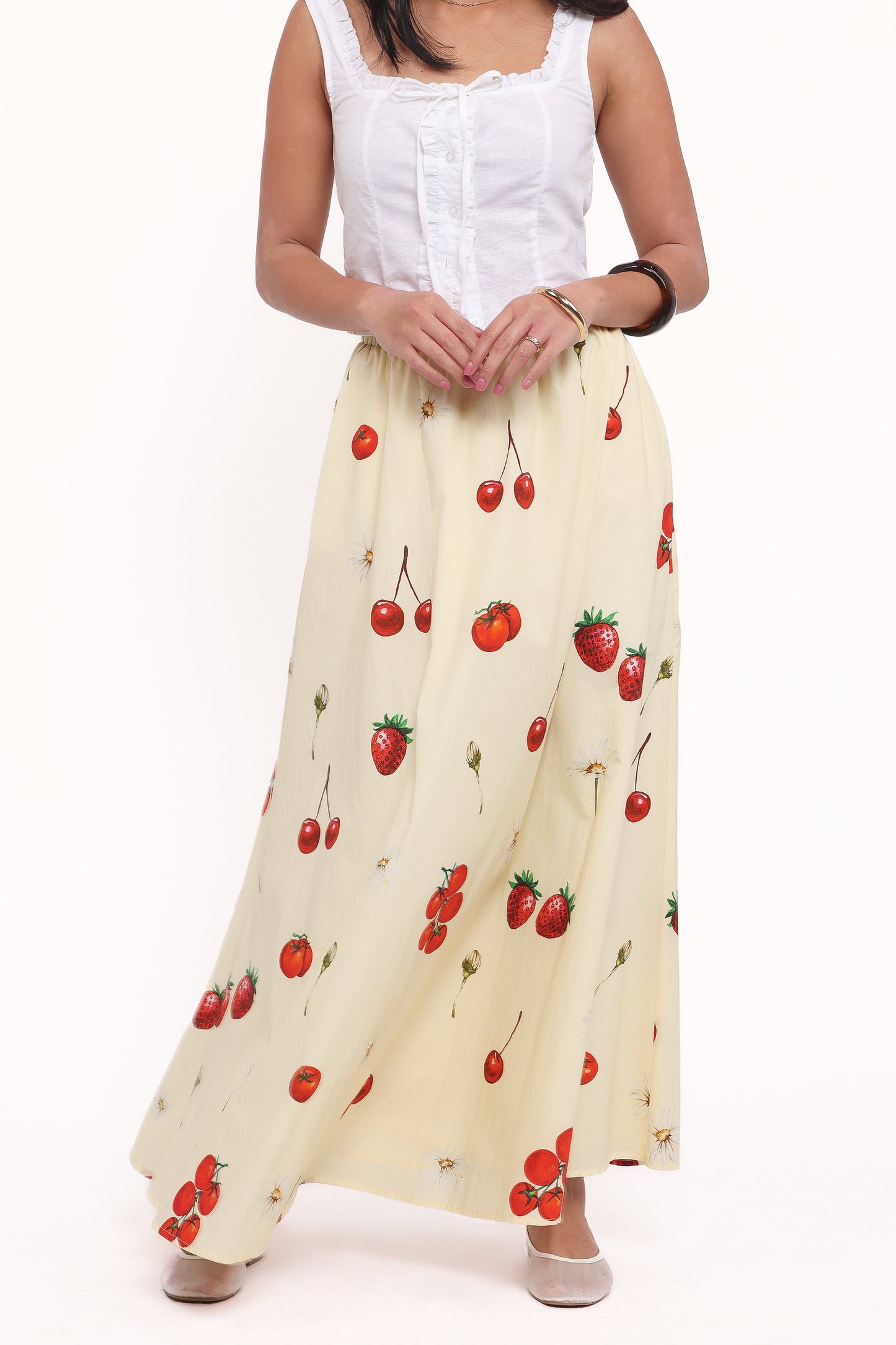 Remira Midi Skirt - Yellow Cherry