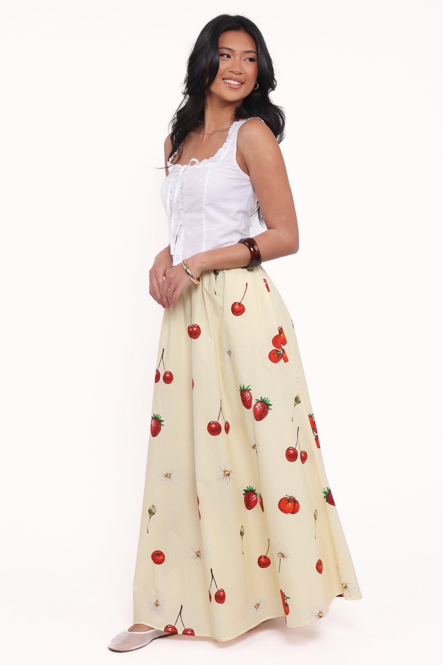 Remira Midi Skirt - Yellow Cherry