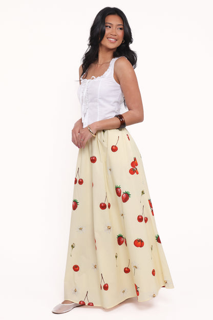 Remira Midi Skirt - Yellow Cherry