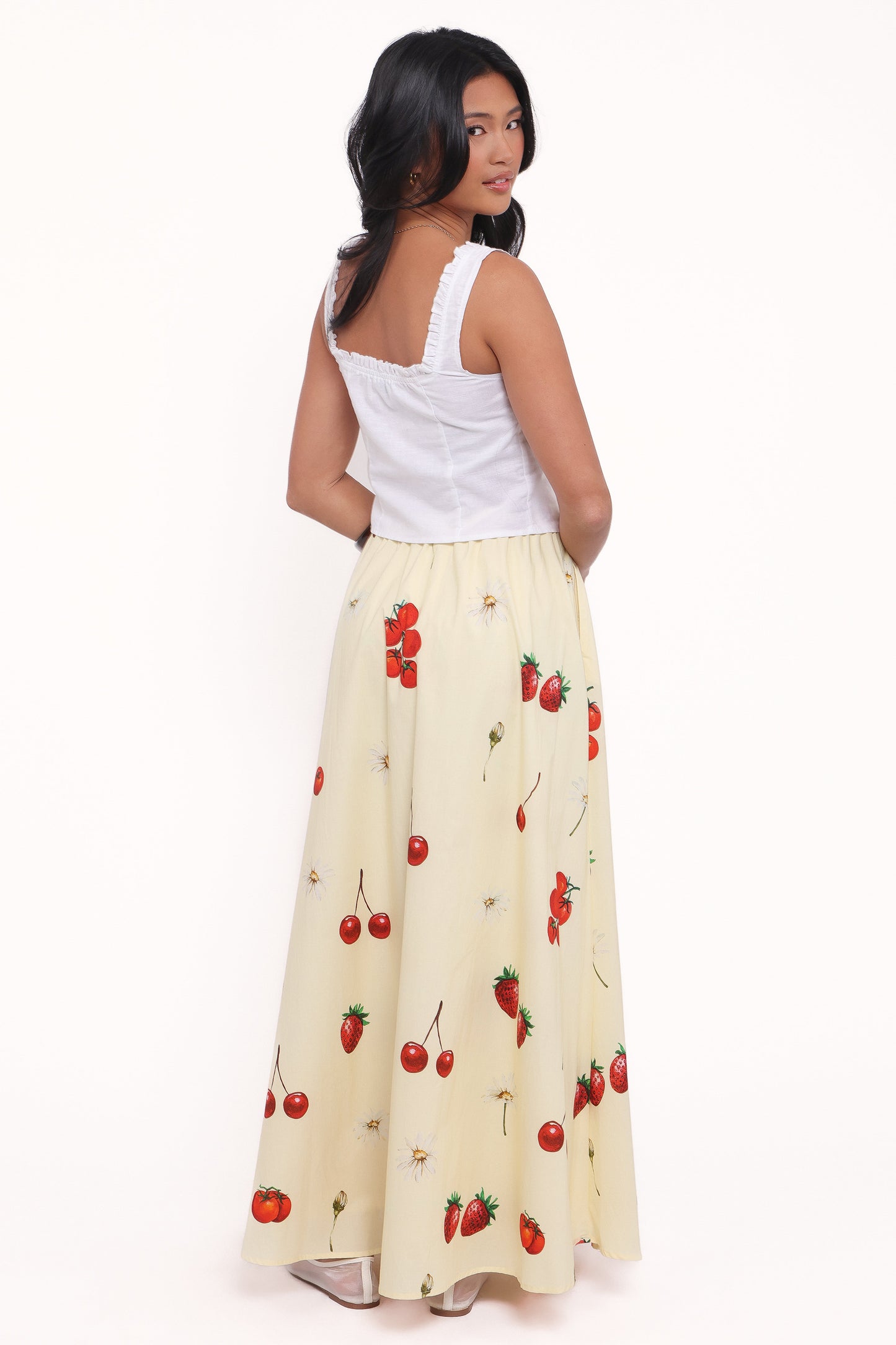 Remira Midi Skirt - Yellow Cherry