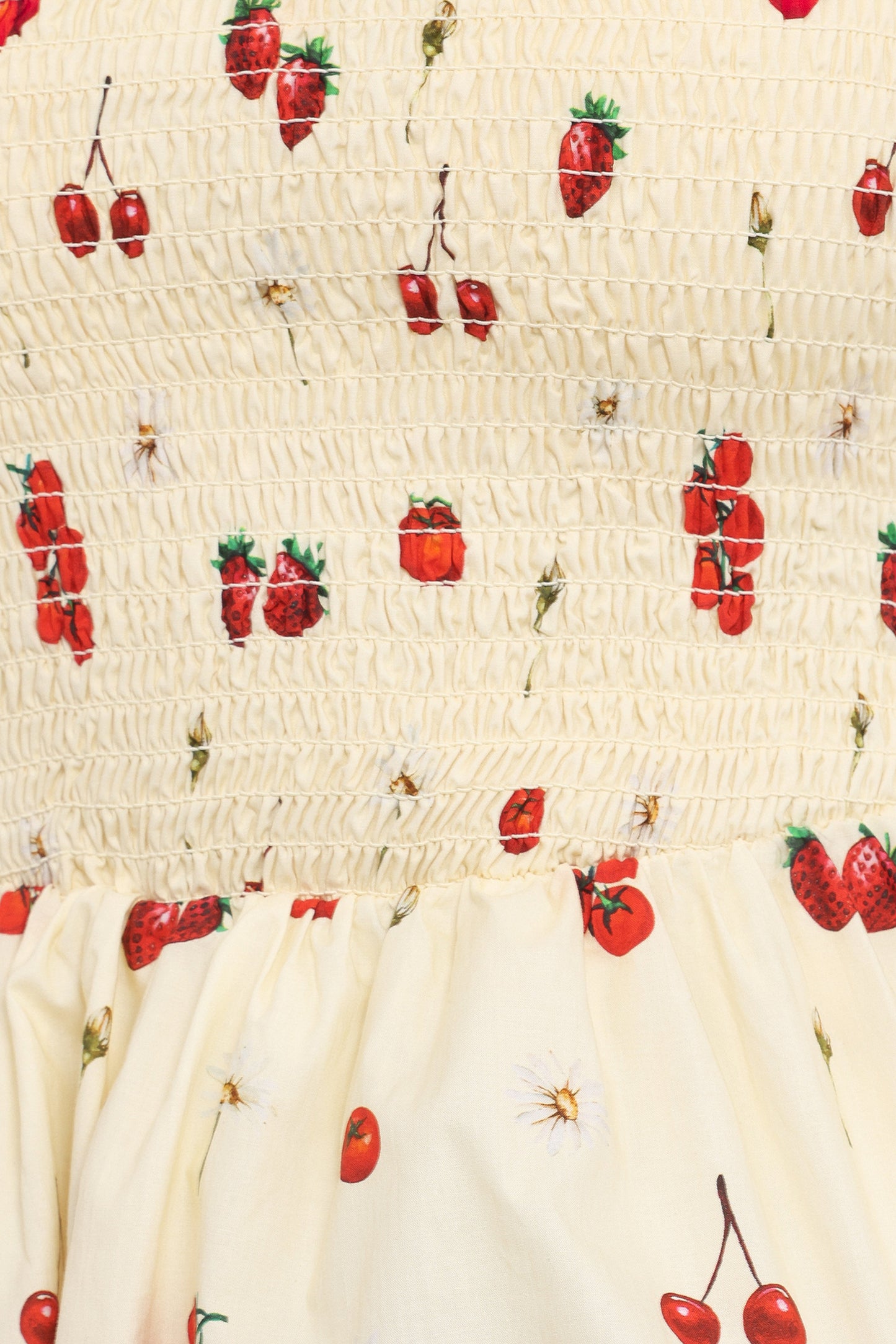 Remira Smocked Ruffle Top - Yellow Cherry