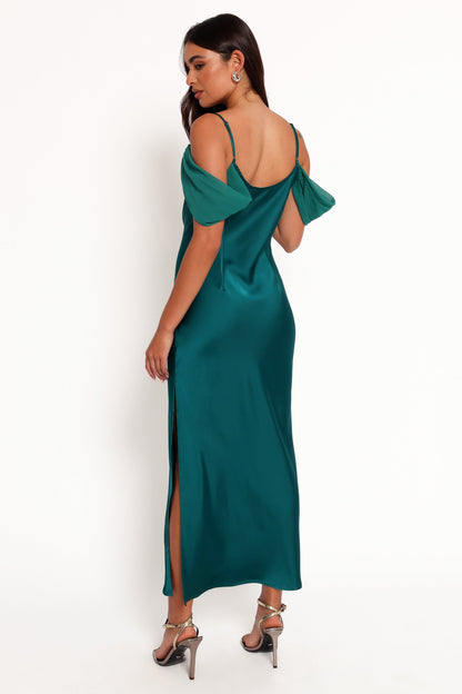 Reyna Off Shoulder Maxi Dress - Emerald Green