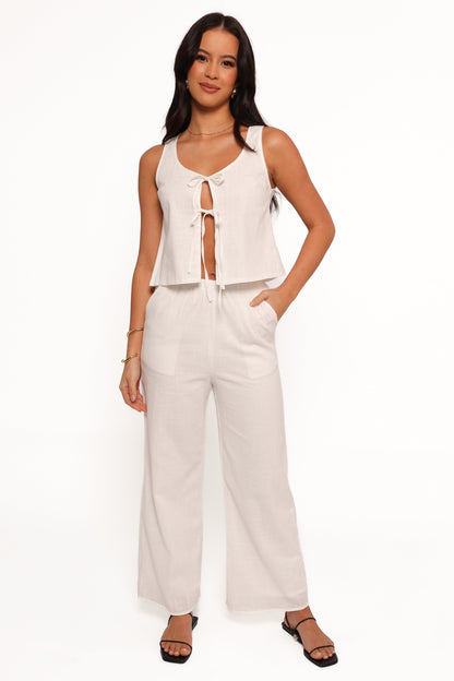 Rhaena Pant Set - White