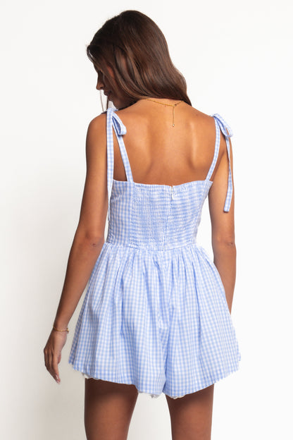 Rhea Corset Romper - Blue