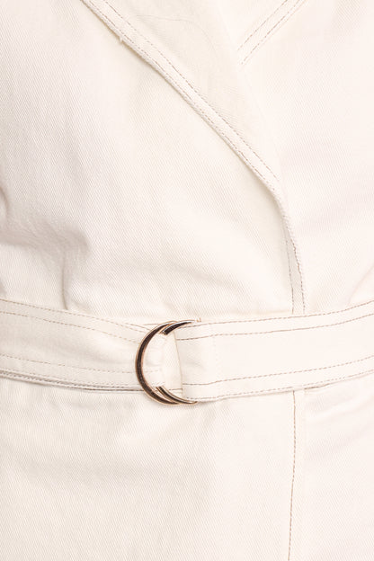 Rhi Denim Romper - White