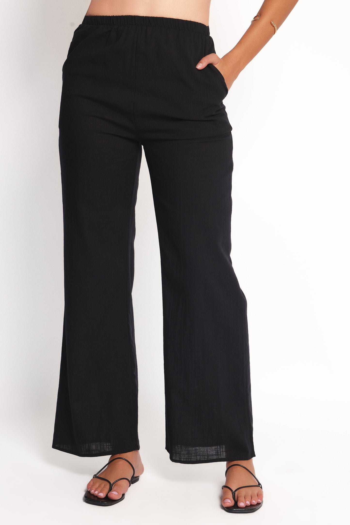 Rhoades Off Shoulder Pant Set - Black