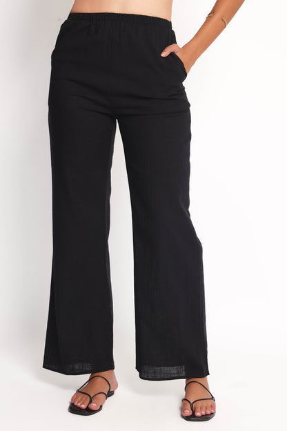 Rhoades Off Shoulder Pant Set - Black