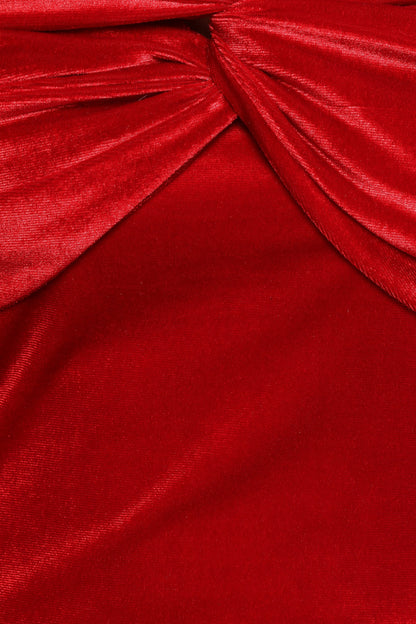 Rita Velvet Off Shoulder Top - Red