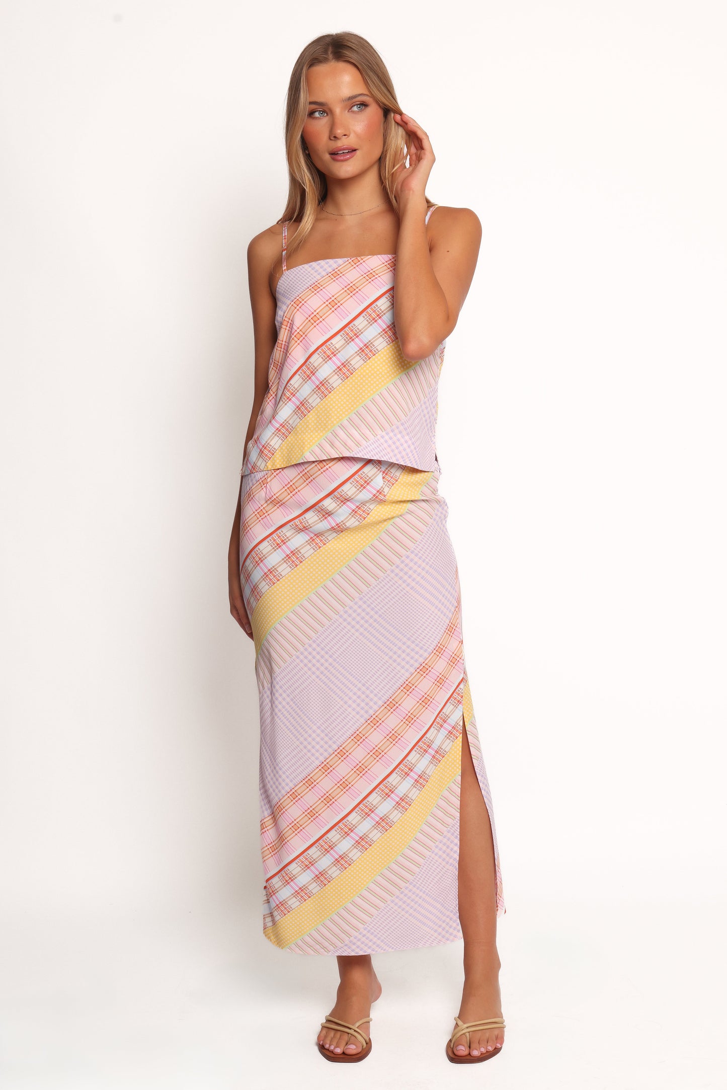 Riven Skirt Set - Pink Plaid