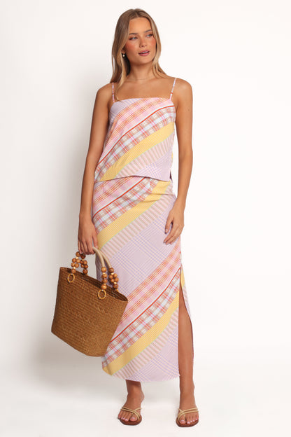 Riven Skirt Set - Pink Plaid