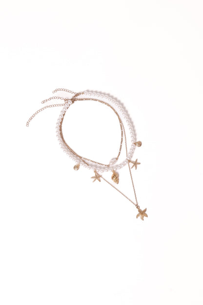 Riviera Necklace - Gold/Pearl