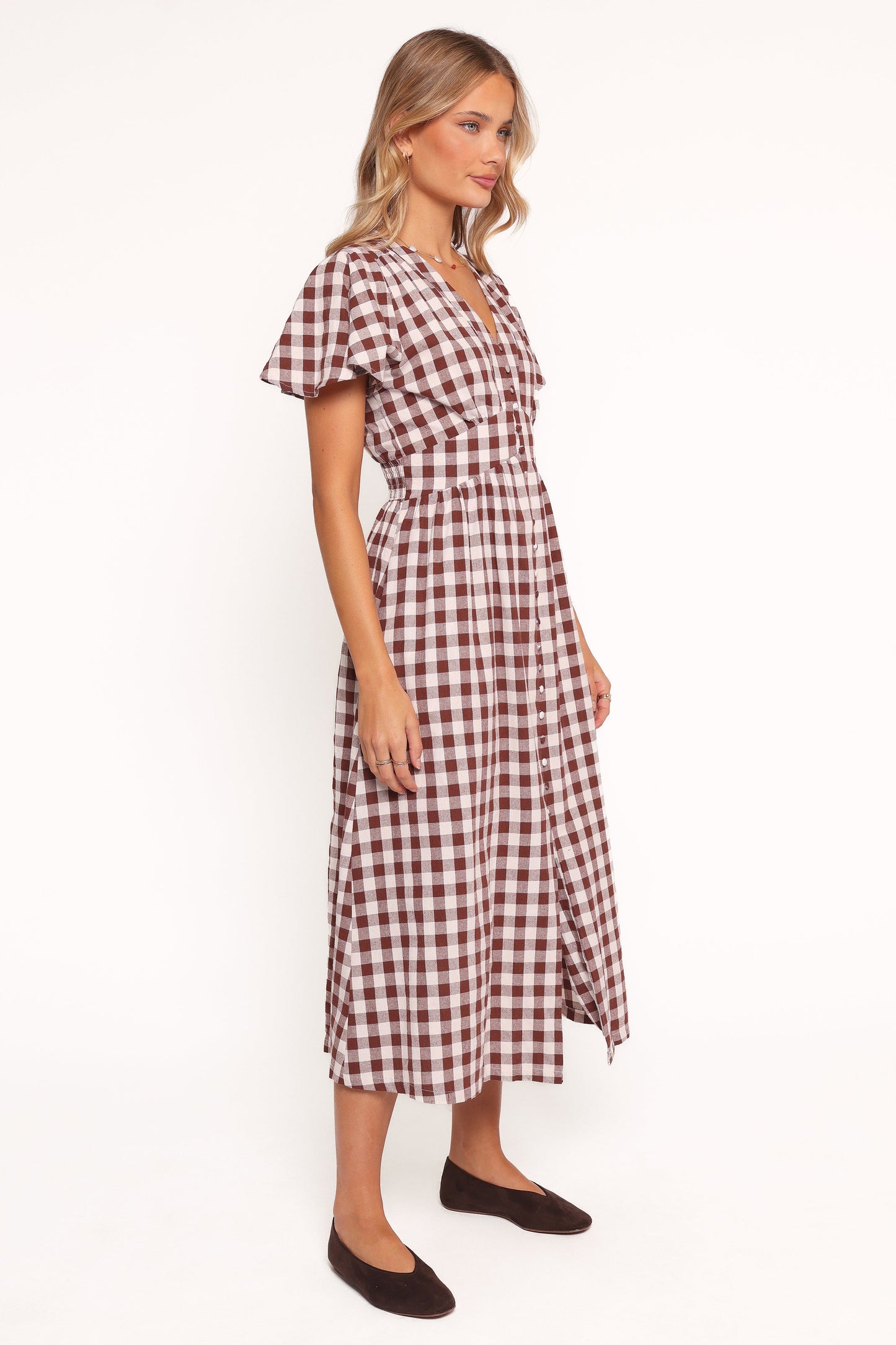 Robinson Maxi Dress - Brown Gingham