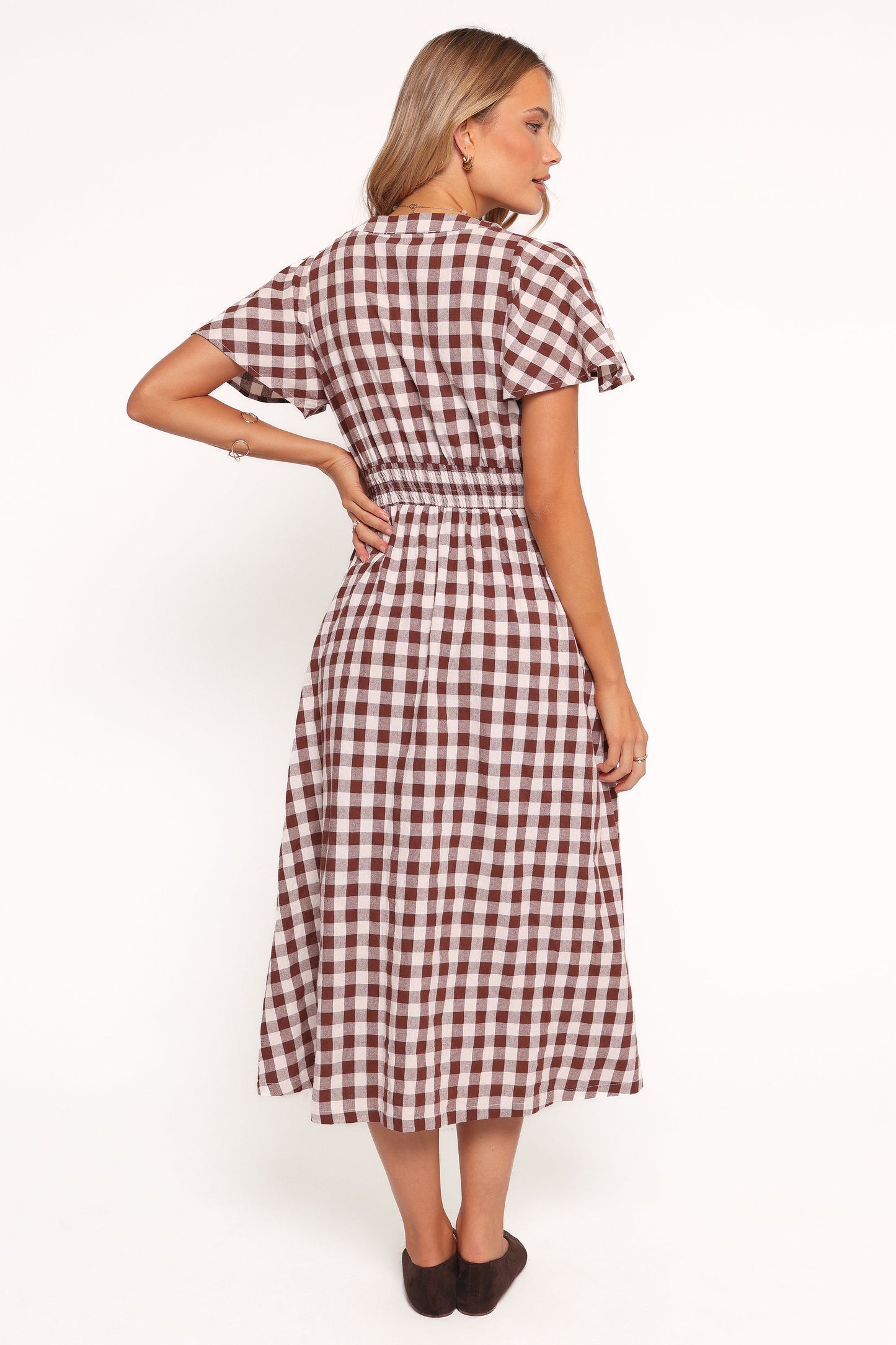 Robinson Maxi Dress - Brown Gingham