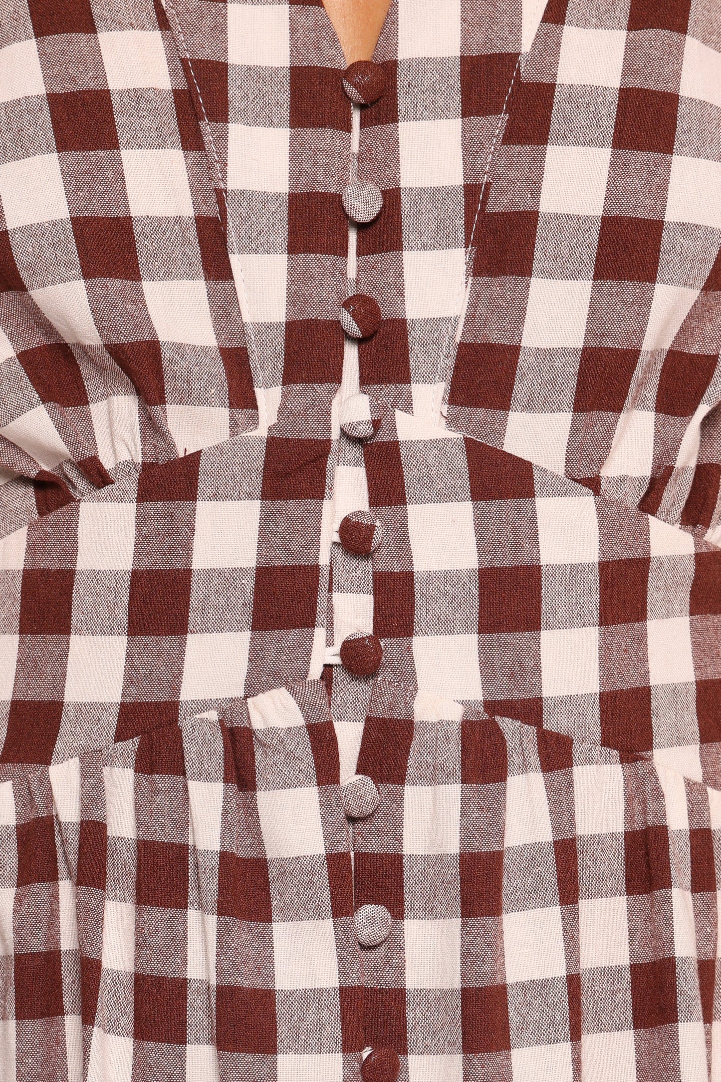 Robinson Maxi Dress - Brown Gingham