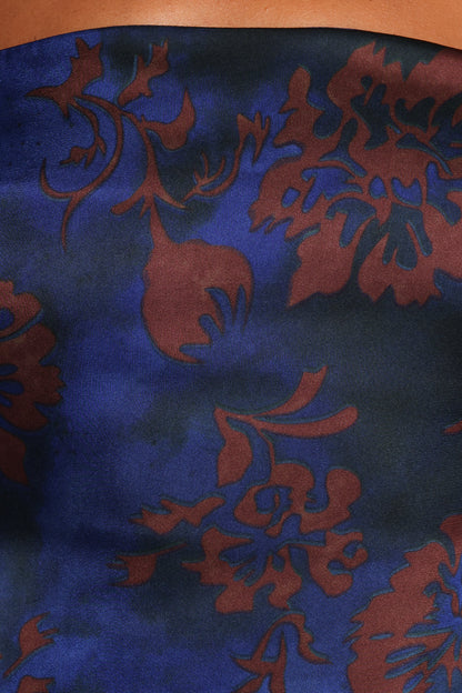 Rockwell Mini Dress - Blue/Brown Floral