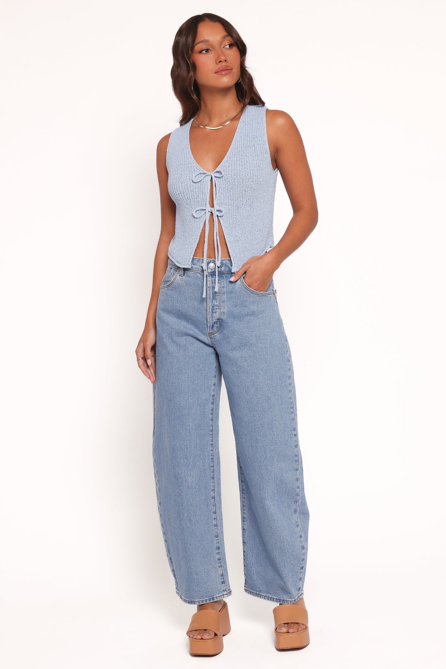 Kendall Knit Top - Light Blue