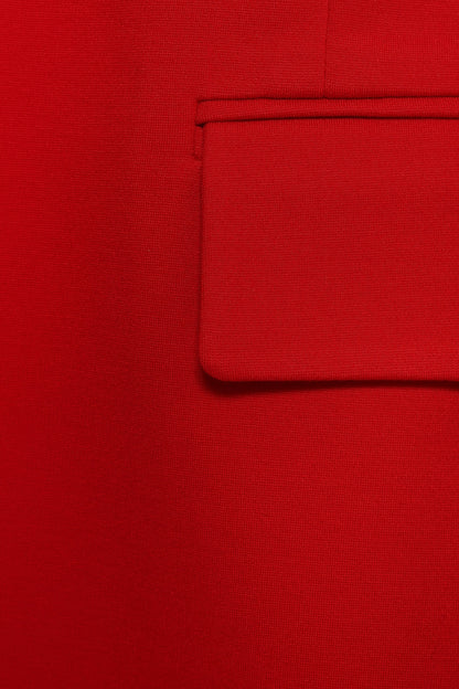 Ronny Open Front Knit Blazer - Scarlet Red