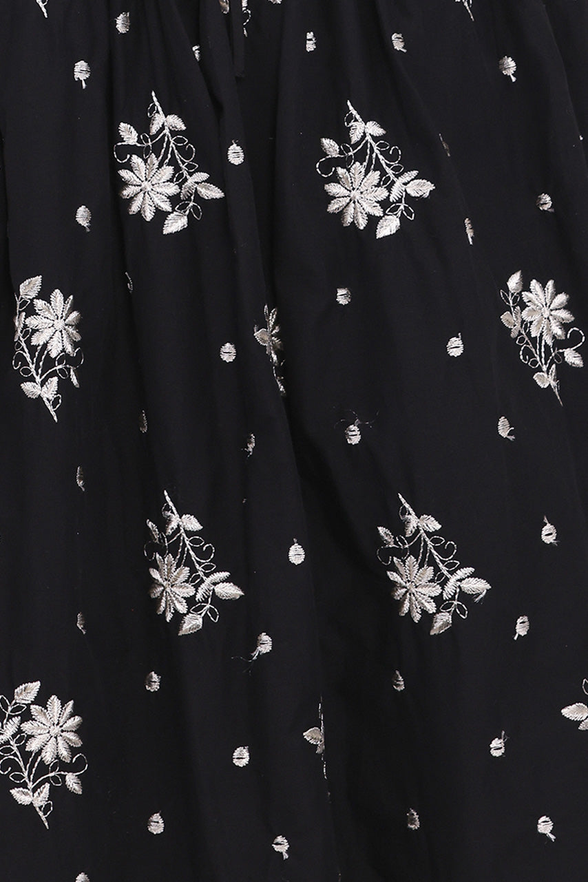 Rosemarie Midi Dress - Black Floral