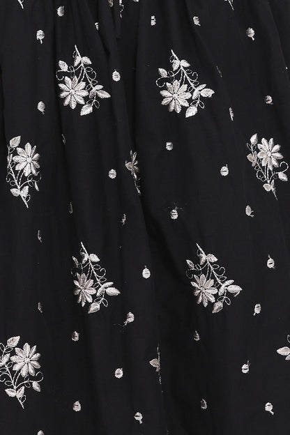 Rosemarie Midi Dress - Black Floral