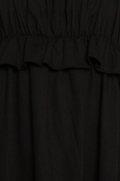 Ross Frill Strap Maxi Dress - Black