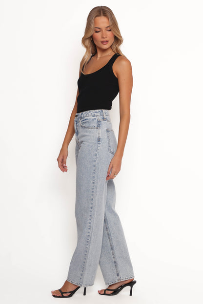 Rumi High Rise Wide Leg Jeans - Lucid