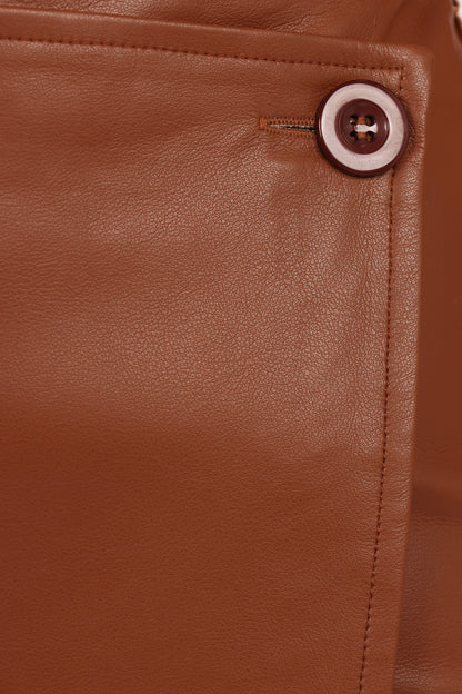 Rebecca Faux Leather Mini Skirt - Camel