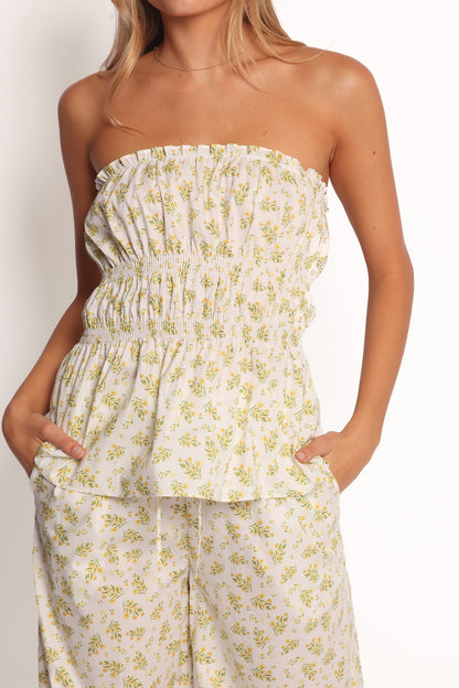 Ruthie Strapless Top - Ditsy Floral