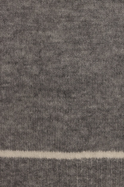Rylee Contrast Hem Knit Sweater - Grey