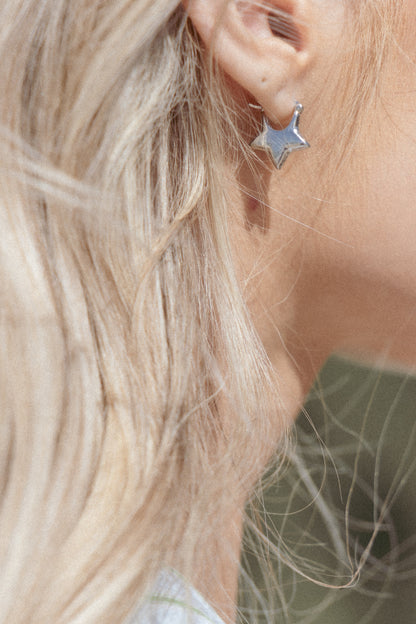 Scarlet Star Earrings - Silver