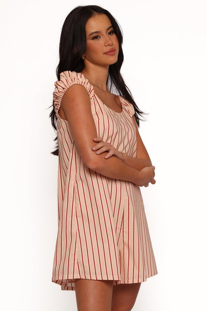 Scobbie Playsuit - Pink Stripe