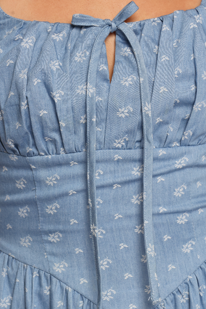 Shelton Mini Dress - Floral Denim