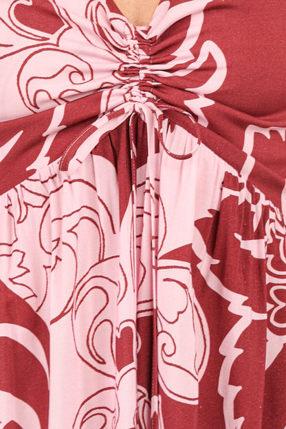 Shanae Maxi Dress - Pink Brown Paisley