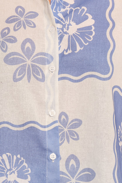 Shellie Short Sleeve Shirt - Blue Dahlia